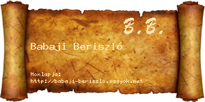 Babaji Beriszló névjegykártya